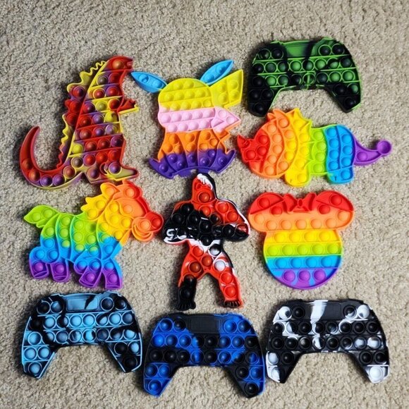 44 Pc Set Kids Fidget Popper Pop-It Toy Push Bubble Sensory Stress Relief - Picture 1 of 5